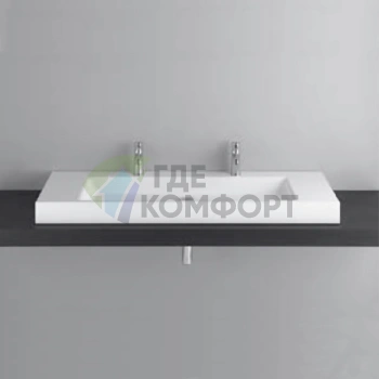 Раковина BETTEAqua накладная 140х49 5х8 cм с 2 отв под смесительитель без перелива с крепежом цвет белый - фото 1