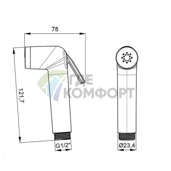 Гигиеническая лейка Almar ATTHIS с системой АВС в золотом цвете (E082110.GO) - фото 2