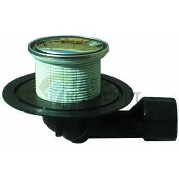 Трап HL80.1R с круглой решеткой решеткой 112x112 мм-и выпуском в виде поворотного шарнира от 0° до 90° - фото 1