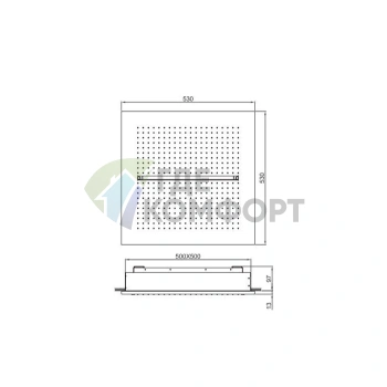 Верхний душ Fantini Acqua Zone 530x530 мм: Потолочный, с функциями «Дождь» и «Ливень», цвет Matt Copper PVD (75 P9 C032) - фото 2