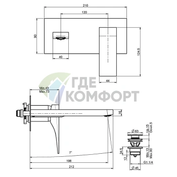 Настенный смеситель для раковины FIMA Carlo Frattini Zeta, хром (F3971LX5CR) - фото 2