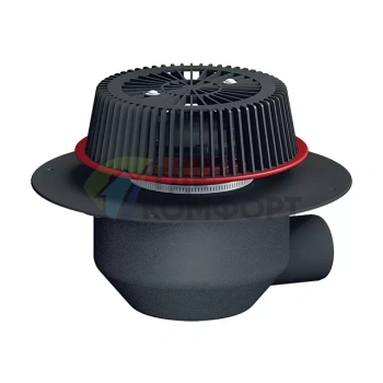 Воронка HL64.1FSafe для аварийного водостока с электро подогревом и горизонтальным выпуском - фото 1