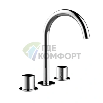 Смеситель для раковины Fantini Lame с донным клапаном (3 отверстия) (24 02 M406) - фото 1