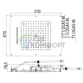 Верхний душ BOSSINI DREAM/3 с LED-подсветкой, 3 режимами и блоком управления, 570x470 мм, хром (H38940.030) - фото 2