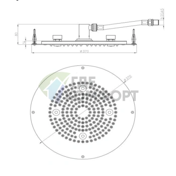 Верхний душ BOSSINI DREAM-OKI 370 мм с LED-подсветкой RGB и хромотерапией, хром (H37452.030) - фото 2