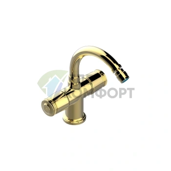 Смеситель для биде THG CORVAIR: 2-х вентильный, на 1 отверстие, с донным клапаном в полированном золоте (U8D-F01-3202) - фото 1