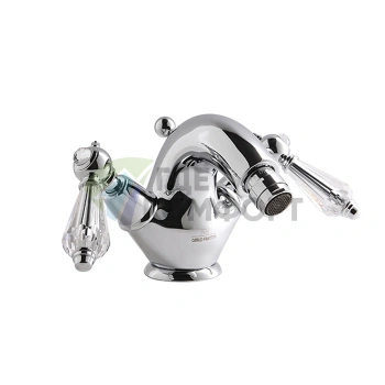 Смеситель для биде FIMA Carlo Frattini Herend Chic с ручками SWAROVSKI и донным клапаном, хром (F5432CCR) - фото 1