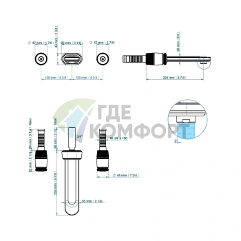 Настенный смеситель для раковины THG CORVAIR с двумя вентилями в полированном золоте (U8D-F01-40SGB) - фото 2