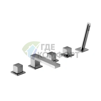 Смеситель для ванны Fantini Mint с ручным душем, 5 отверстий, хром (34 02 F165) - фото 1