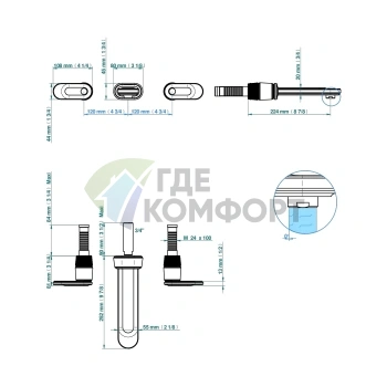 Настенный смеситель для раковины THG Corvaire A Manettes Fior di Bosco с двумя вентилями в полированном золоте (U8L-F01-40SGB) - фото 2