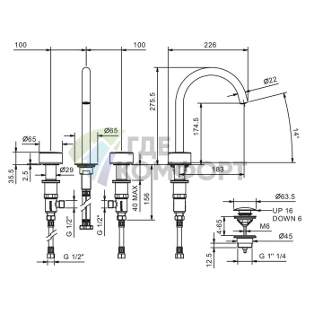 Элегантная черная ручка для смесителя Fantini Nice: стиль и комфорт в каждой детали (65 F3 S148) - фото 2