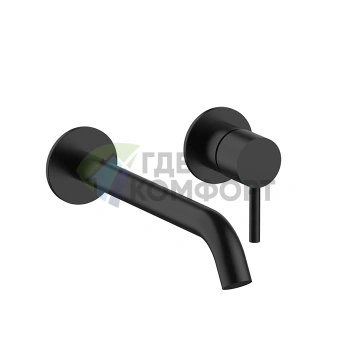 Смеситель для раковины Fantini Nostromo: двухвентильный встраиваемый, черный матовый (50 13 E811B) - фото 1