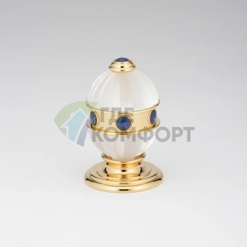 Смеситель для раковины THG Amboise с лазуритовыми вставками в цвете полированное золото (A1K-F01-35) - фото 1