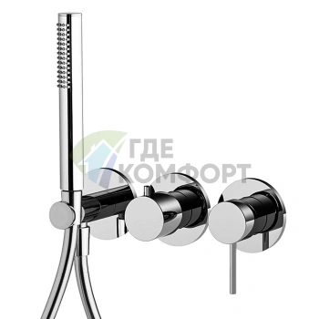 Встроенный смеситель для душа FIMA Carlo Frattini Spillo Up на 2 выхода с комплектом душевой лейки, хром (F3049X8CR) - фото 1