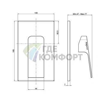 Смеситель для душа Carlo Frattini Fima встраиваемый, черный матовый (F3383/1NS) - фото 2