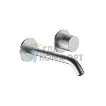 Смеситель для раковины FANTINI AA/27: настенный однорычажный в матовой натуральной стали (33 93 Y111B) - фото 1