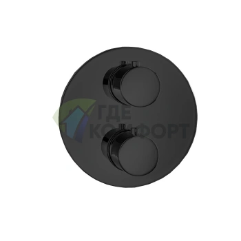 Смеситель Almar ROUND CORE двойной наружный, матовый черный (E186532.MB) - фото 1