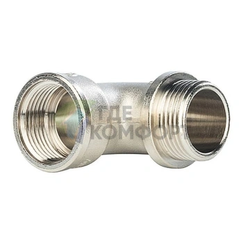 Угольник STOUT с упором внутренняя/наружная резьба 1 никелированный - фото 1