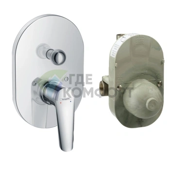 Встраиваемый смеситель для ванны Hansgrohe Logis E с переключателем (71408000) - фото 1