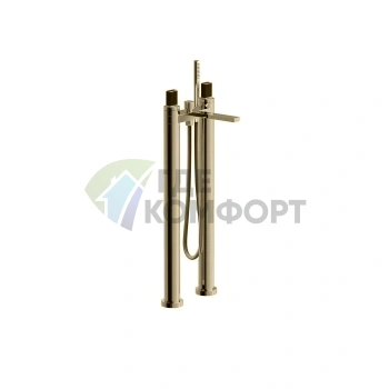 Смеситель для ванны напольный Fantini Venezia с ручным душем в цвете Matt British Gold (29 P6 N580SB) - фото 1