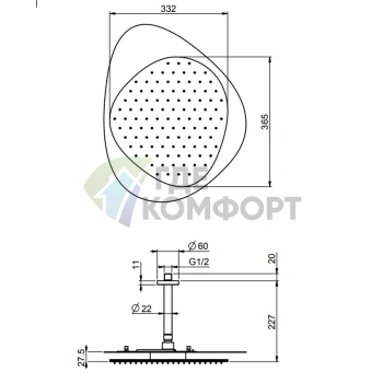 Верхний душ Carlo Frattini Wellness Cloud с бело-красной подсветкой и хромированной отделкой (F2653CR) - фото 2
