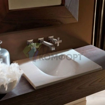 Раковина KERASAN Bentley встраиваемая 55х36x2см без отв под смеситель цвет белый