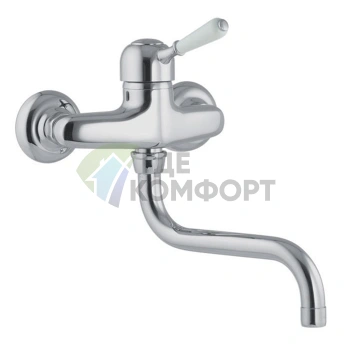 Кухонный смеситель Carlo Frattini Bell: настенный, с вращающимся изливом, хром (F3366CR) - фото 1