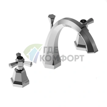 Смеситель для раковины на 3 отверстия Stella Eccelsa 3225 с донным клапаном в хроме (EC 00015 CR00) - фото 1