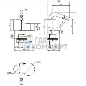 Ручка регулировки температуры FIMA Carlo Frattini SO для смесителя, хром (S1CR) - фото 2
