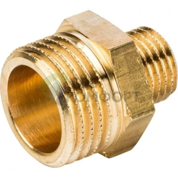 Ниппель STOUT НН переходной 1/2 х 1/4 латунный - фото 4