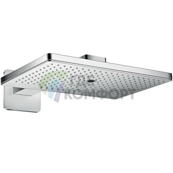 Верхний душ AX 460x300 мм с 3 режимами подачи воды и эргономичным настенным держателем, хром (35276000) - фото 1
