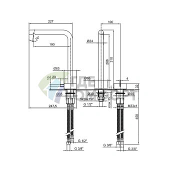 Смеситель для раковины Fantini AF/21 Matt British Gold PVD с высоким изливом (27 P6 A107WF) - фото 2