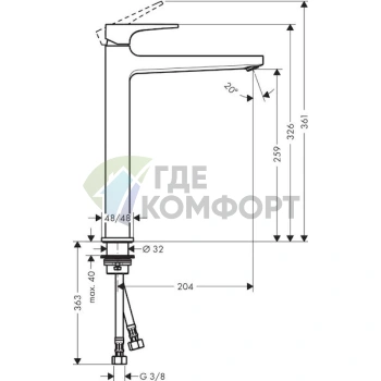 Смеситель для раковины Hansgrohe Metropol 74512000 - фото 2