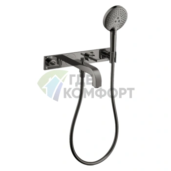 Смеситель для ванны AX Citterio в стильном полированном черном хроме (39442330) - фото 1