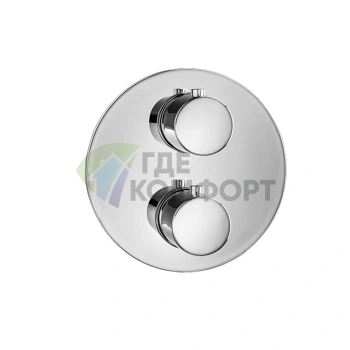 Almar ROUND CORE: внешний блок термостата на 2 контура в хромированном корпусе (E176832.CR) - фото 1