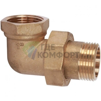 Разъемное угловое соединение американка ВН 1, уплотнение под гайкой o-ring кольцо Stout - фото 1