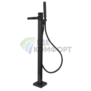 Напольный смеситель для ванны FIMA Carlo Frattini Next с душевым комплектом, матовый черный (F3934/4NS) - фото 1