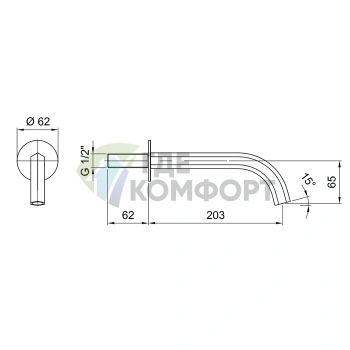Смеситель для раковины FANTINI VENEZIA настенный, 200 мм, матовый медь PVD (29 P9 8320) - фото 2