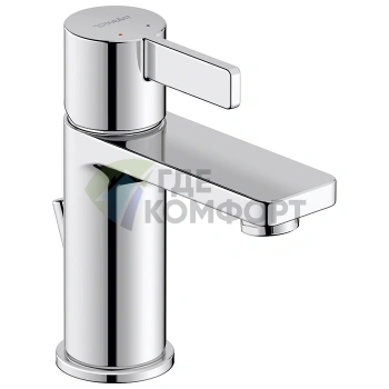Смеситель для раковины Duravit D-Neo однорычажный, с донным клапаном, хром (DE1010001010) - фото 1