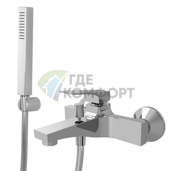 Смеситель для ванной FIMA Carlo Frattini Fit настенный с душкомплектом, хром (F3384CR) - фото 1