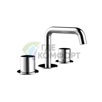 Смеситель для раковины Fantini Lame с нажимным донным клапаном, 3 отверстия, хром (24 02 M304) - фото 1