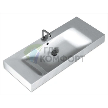 Раковина KERASAN Cento 100х45 с 1отв под смеситель белая с подвесной металлической структурой (355001*1) - фото 3