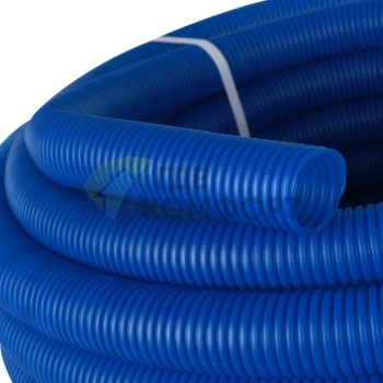 Труба гофрированная из полиэтилена 40 для труб диаметром 32, синяя бухта 30 м Stout - фото 4