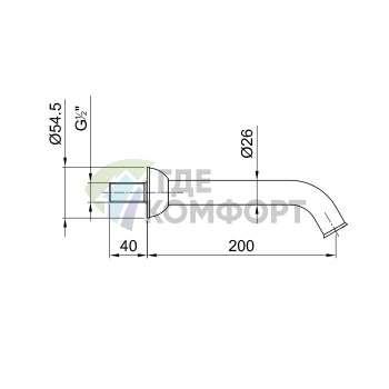 Настенный излив для ванны Fantini I Balocchi: белый матовый (60 29 0545) - фото 2