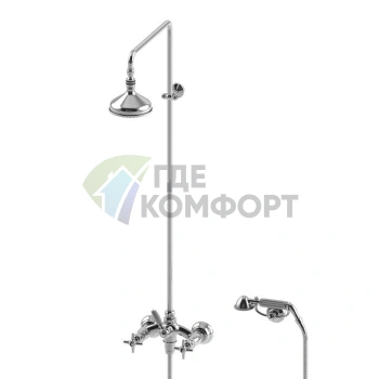 Душевой комплект Stella Italica с верхним душем 140 мм и смесителем в хроме (IT 02511 CR00) - фото 1