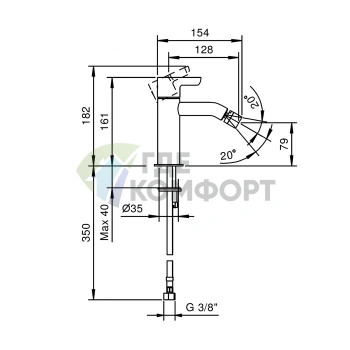Смеситель для биде Fantini Icona Classic: Однорычажный, цвет Matt Copper PVD (53 P9 R408WF) - фото 2