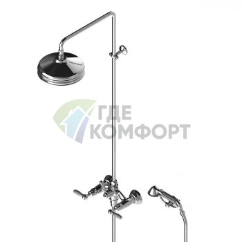 Stella Italica Leve: Душевой комплект со смесителем, штангой и душем 220 мм в хроме (IL 02512 CR00) - фото 1