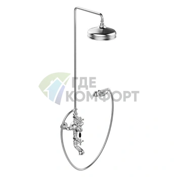 Stella Roma Душевой комплект IS3274/33-220: термостатический смеситель для ванны с верхним и ручным душем, хром (RM 06150 CR00) - фото 1