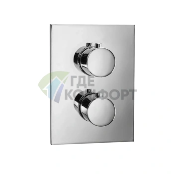 Термостат Almar ROUND ON SQUARE CORE на 3 потребителя, хром (E176883.CR) - фото 1