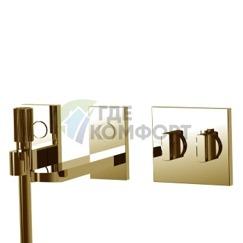 Термостатический смеситель для ванны FIMA Carlo Frattini SWITCH с ручным душем, золото (F5944OR) - фото 1